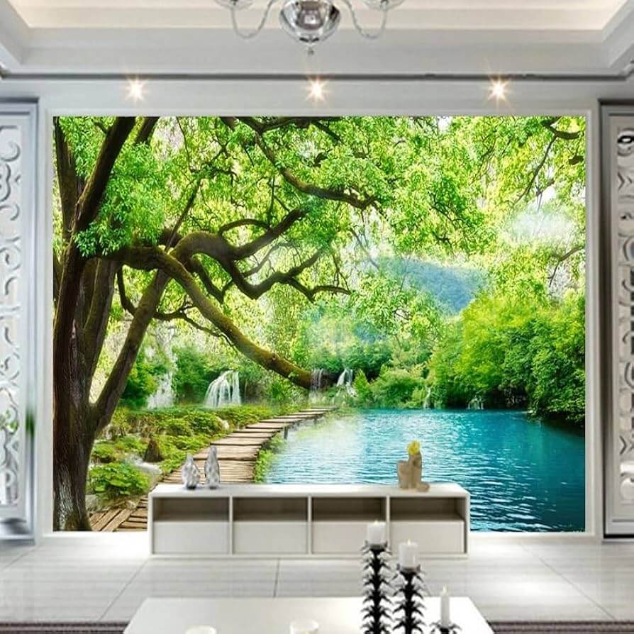 Stunning custom mural of a forest scene
